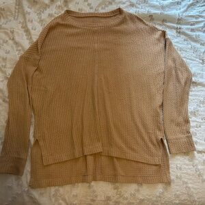 American Eagle Waffle Knit Yellow Sweater